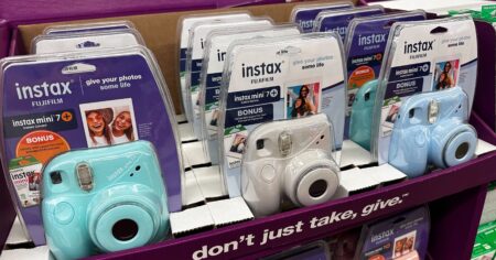 fujifilm instax cameras in a variety of colors