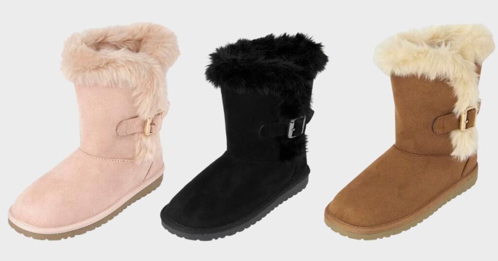 The Childrens Place Buckle Faux Suede Boots
