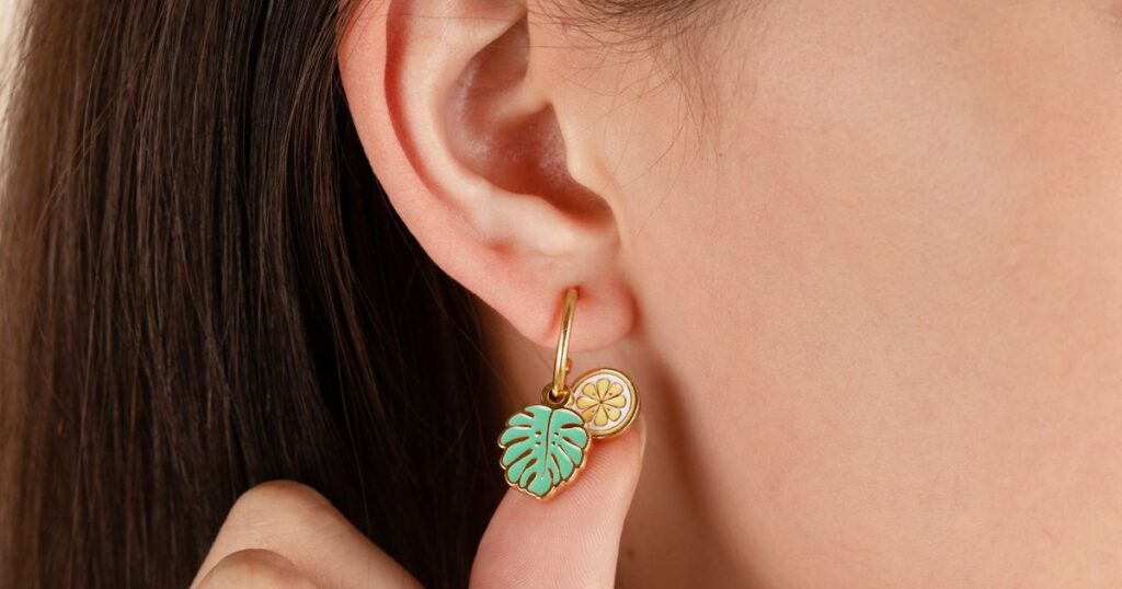 Alex and Ani Tropical Hoop Earrings II