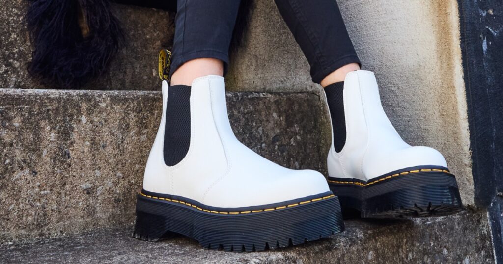 Dr Martens Womens WhitePlatform Chelsea Boot