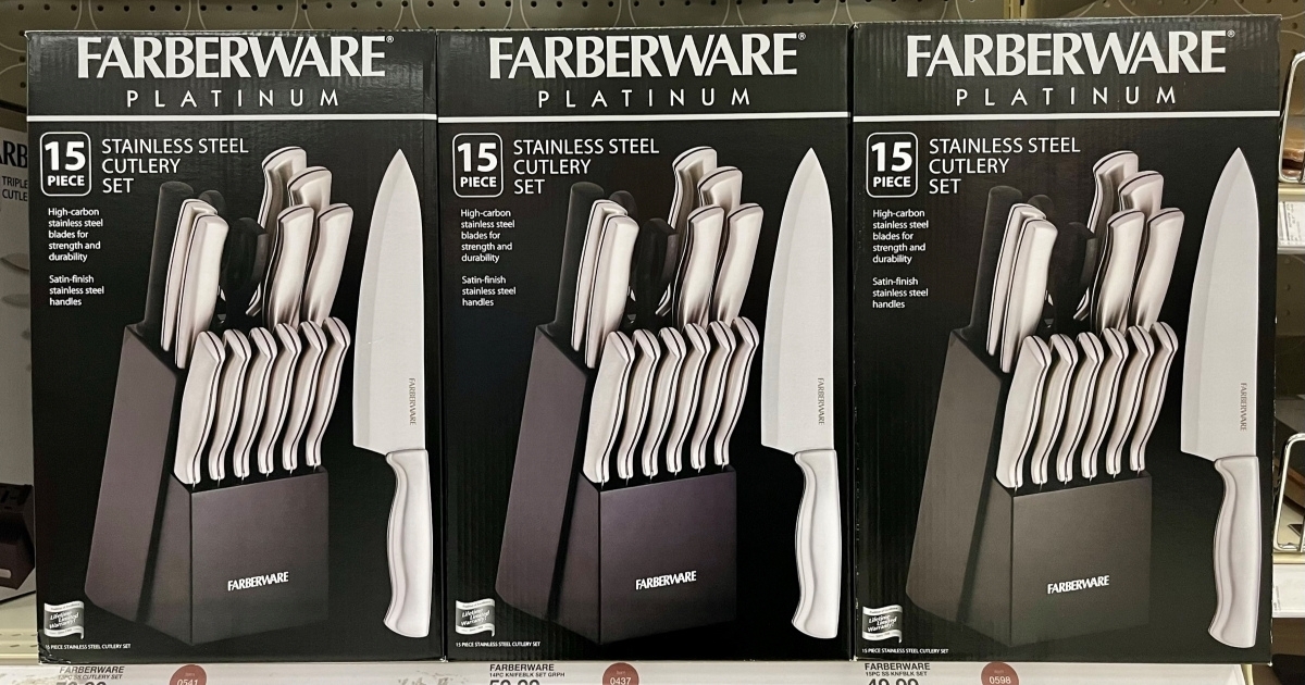 Farberware Piece Stainless Steel Knife Block Set