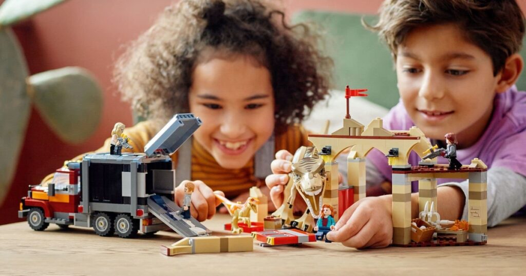 LEGO Jurassic World Dominion T rex Atrociraptor Dinosaur Breakout