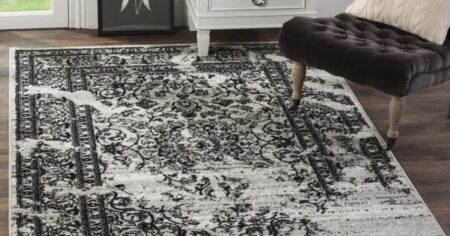 SAFAVIEH Rugs Silver Black Adirondack Rug