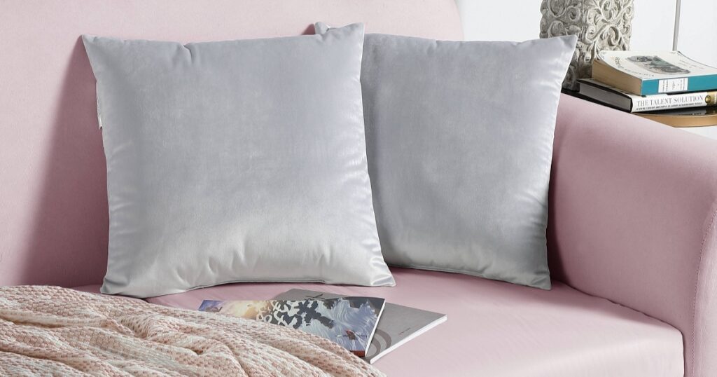 Candies Velvet Textured Solid Decorative Throw Pillow Set