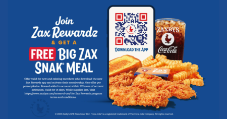 Free Big Zax Snak Meal at Zaxbys
