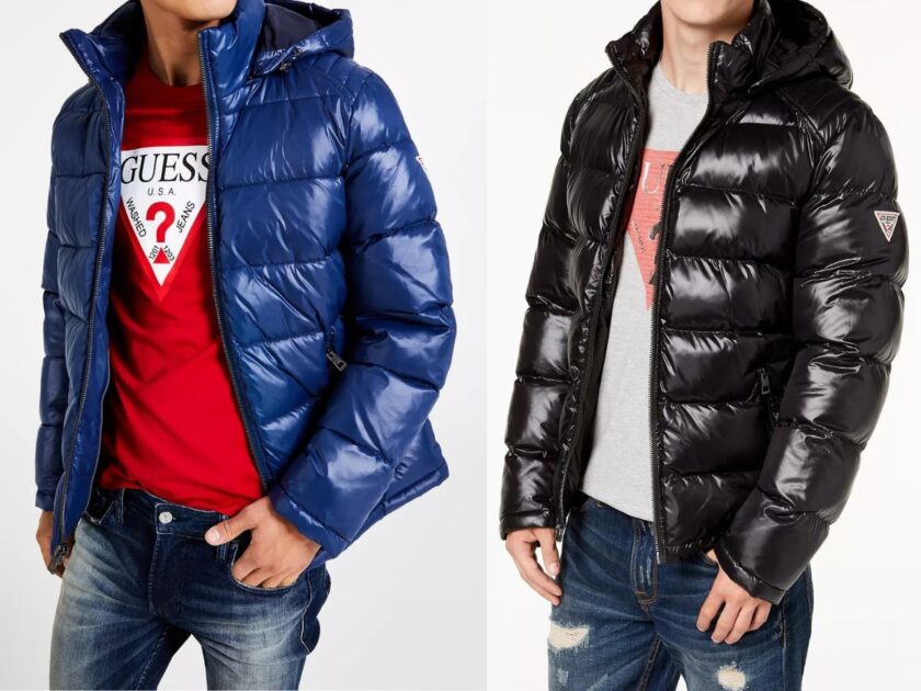 Guess Mens Hooded Puffer Coats
