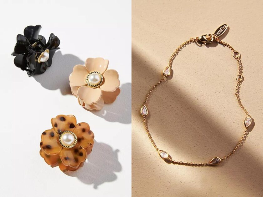 Pearly Flower Hair Clips