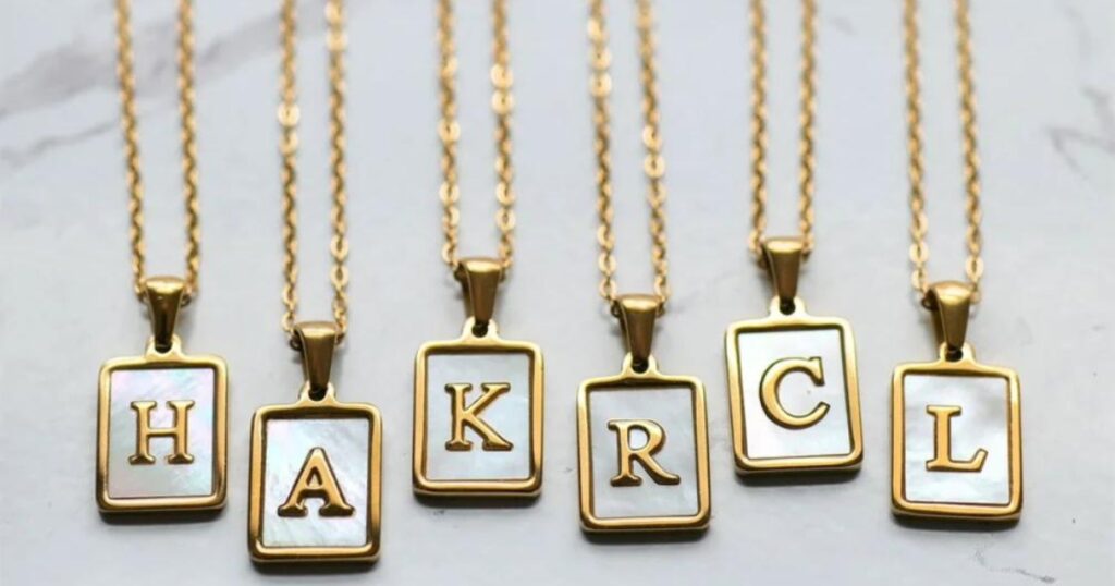 Pretty Mother Of Pearl Initial Necklaces
