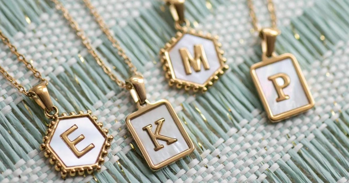 Pretty Mother Of Pearl Initial Necklaces