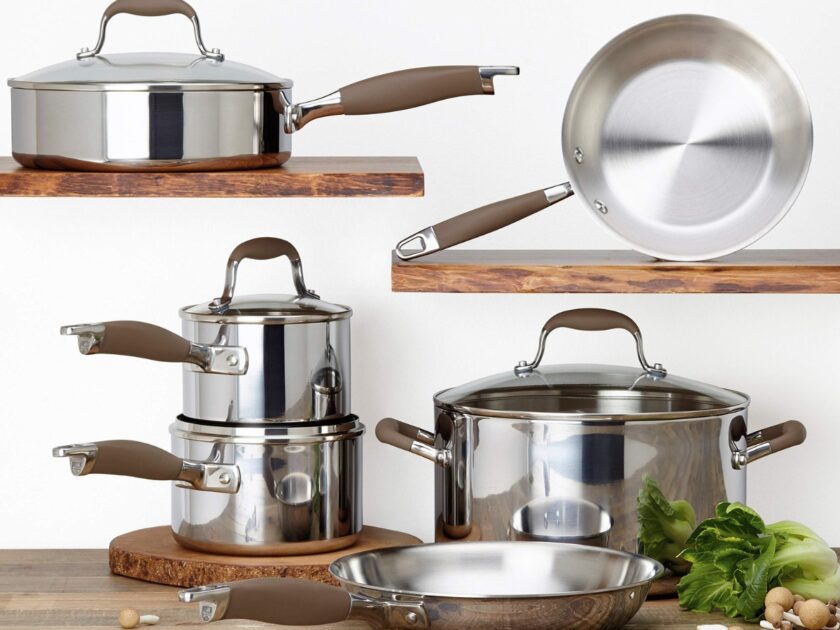 Anolon Advanced Triply Stainless Steel Cookware Pots Pans Piece Set
