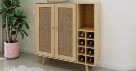 Atlantic Loft Luv Coda Rattan Bar Cabinet