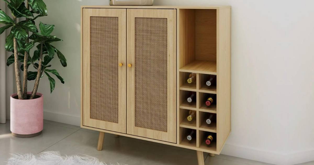 Atlantic Loft Luv Coda Rattan Bar Cabinet