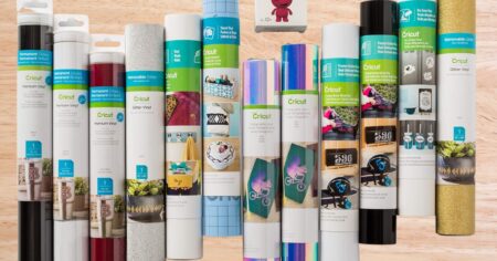 row of Cricut vinyl