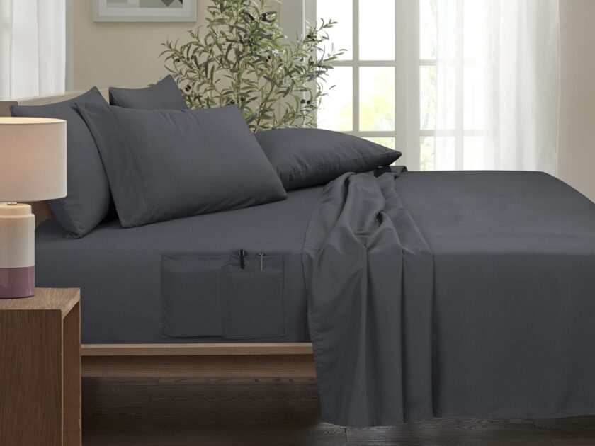 Kathy Ireland Gray Smart Sheet Set