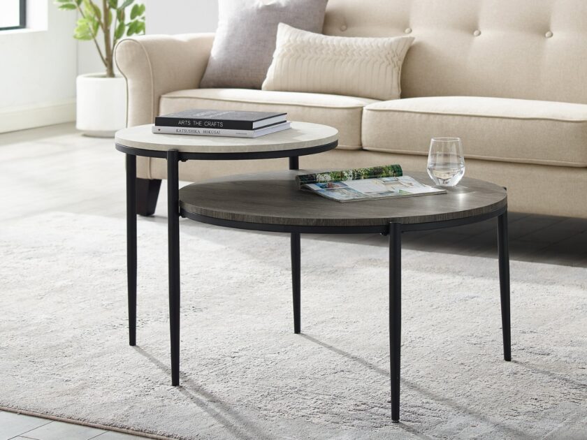 Manor Park Modern Boho Round Tiered Coffee Table