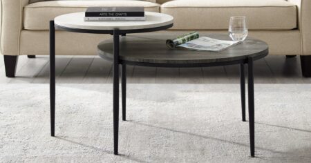 Manor Park Modern Boho Round Tiered Coffee Table