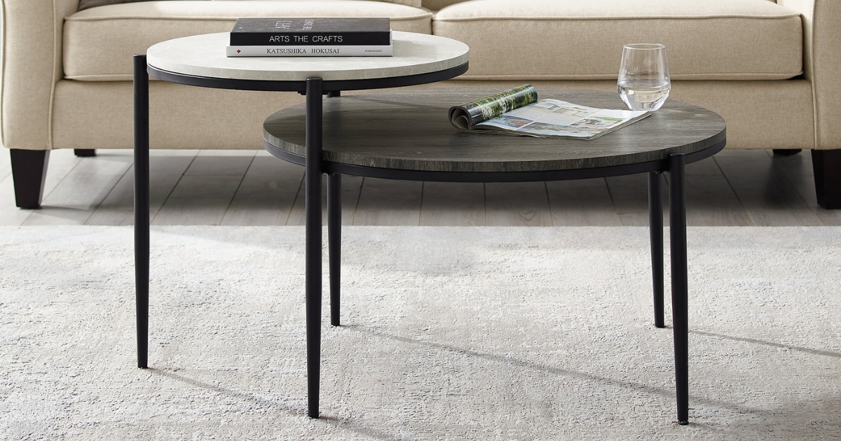 Manor Park Modern Boho Round Tiered Coffee Table