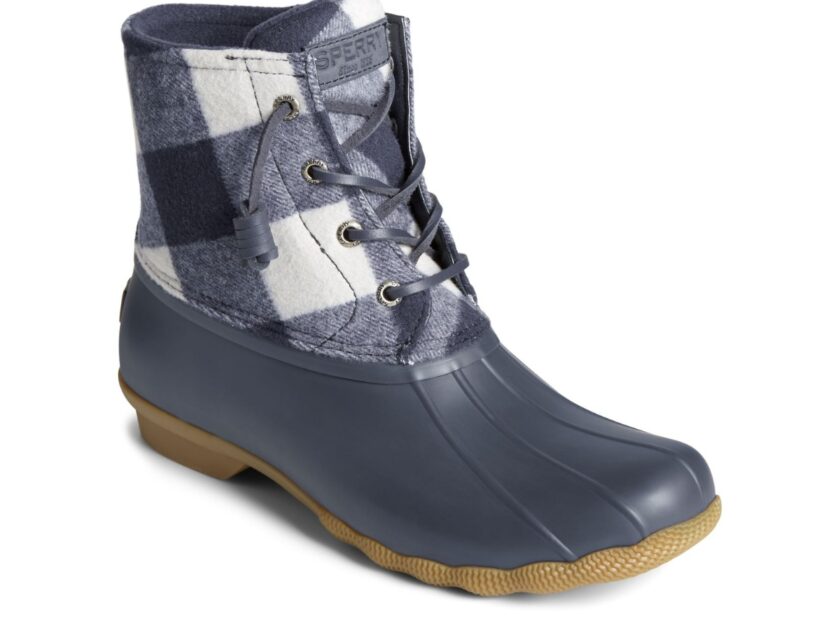 Sperry Womens Saltwater Buffalo Check Duck Boot