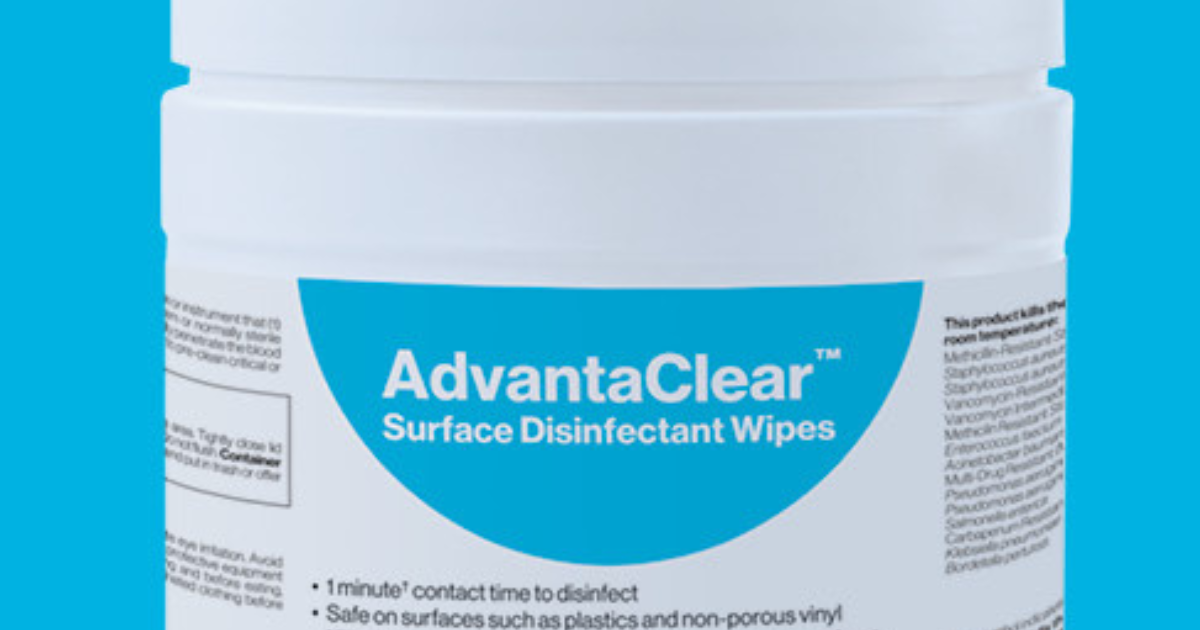 AdvantaClear Surface Disinfectant Wipes for Dental Professionals