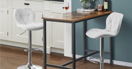 Alden Design Modern Adjustable Faux Leather Bar Stools