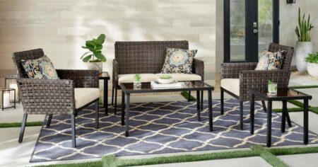 Hampton Bay Park Lane Wicker Outdoor Patio Conversation Set