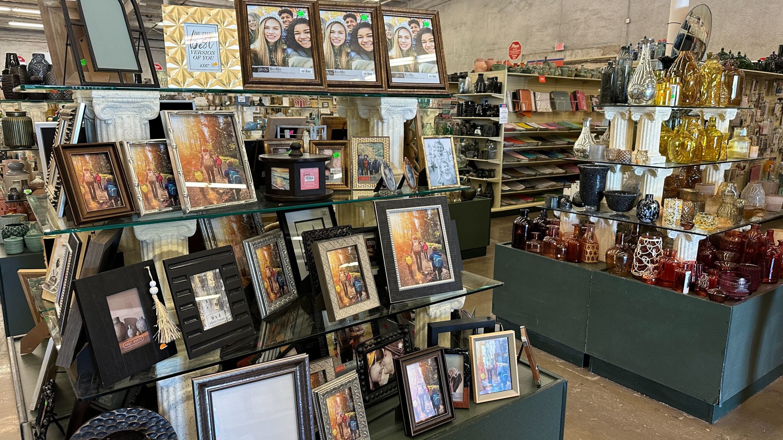 Shelves full of Picture Frames at Basket Market - The Freebie Guy