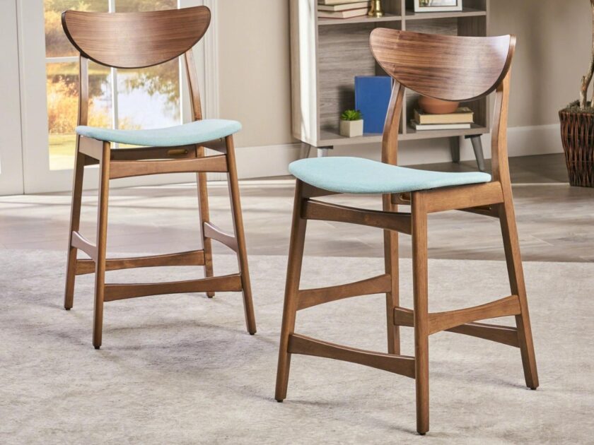 Noble House Gillian Fabric Upholstered Counter Stool