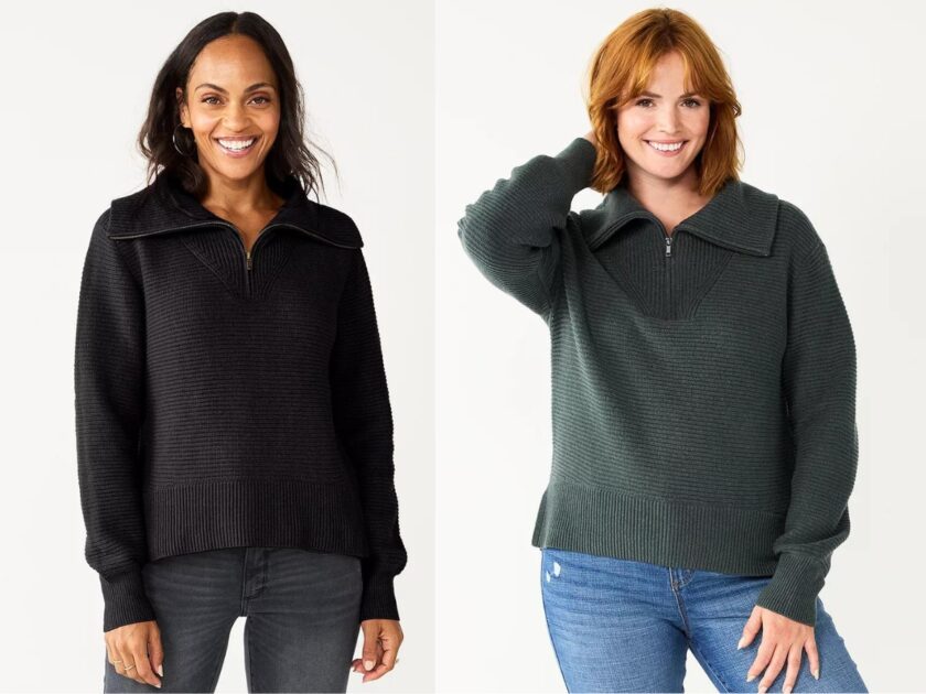 Sonoma Goods For Life Cozy Quarter Zip Sweater