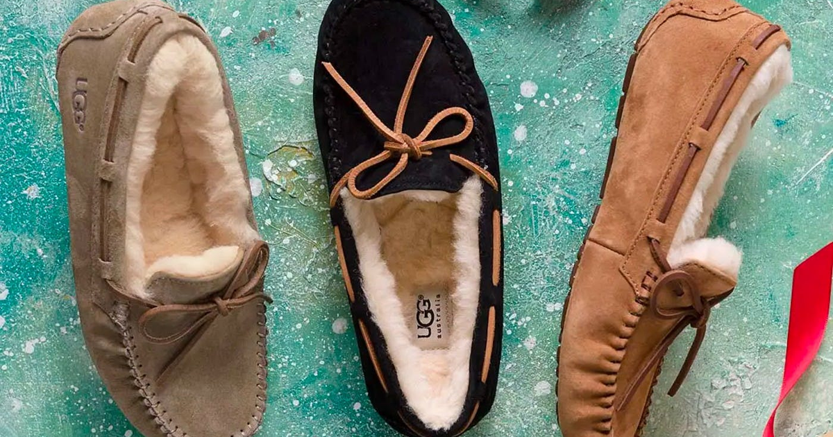 UGG Dakota Womens Leather Moccasin Slippers