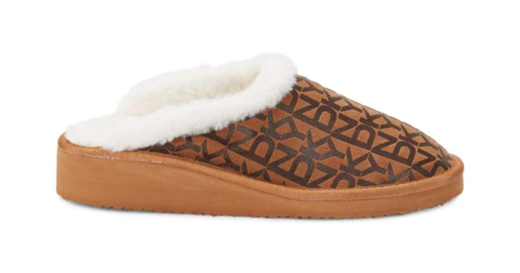 Wagner Logo Faux Shearling Slippers