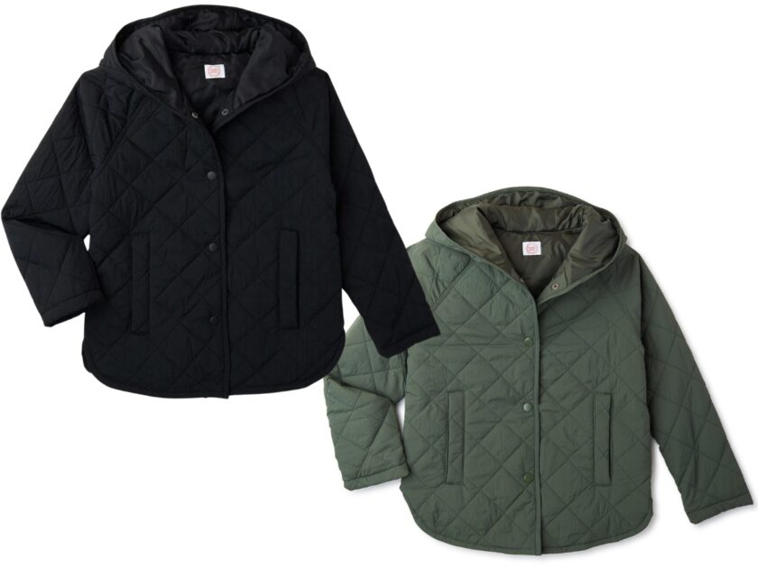 Wonder Nation Girls Quilted Hood Jacket