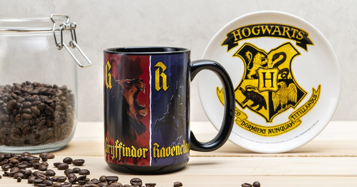 Zak Designs Harry Potter Ceramic Color Changing Mug Plate Set
