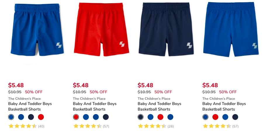 Boys Basketball Shorts from the Children's Place