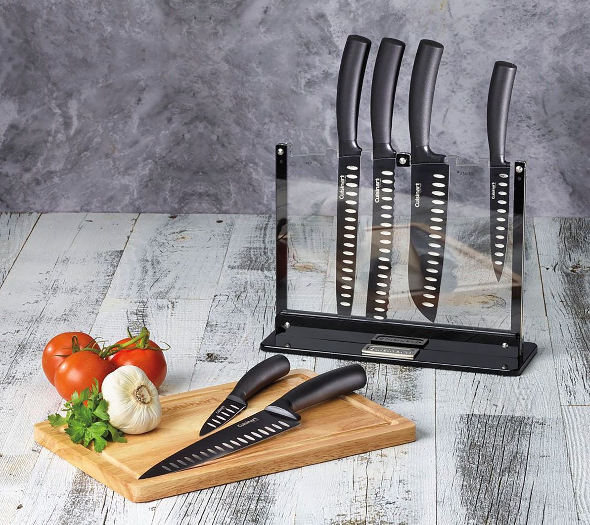 Nonstick-Edge 7-Pc. Cutlery Set with Acrylic Stand