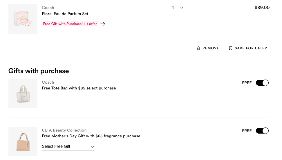 Coach Gift Set Order