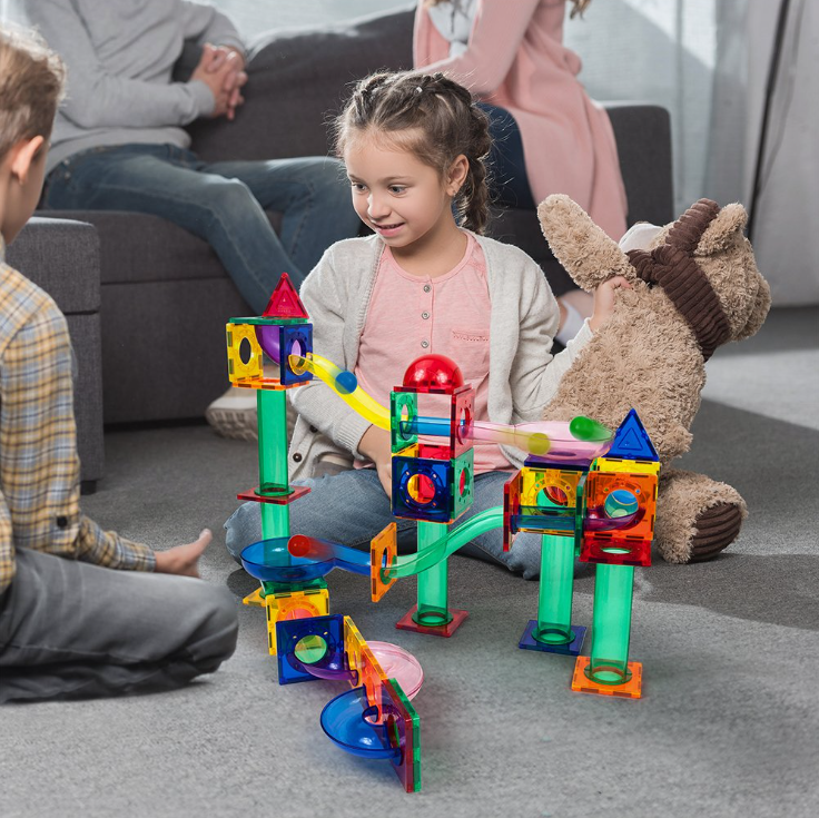 Marble Run 70-Piece 3D Magnetic Building Block Set