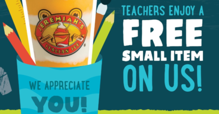 Free Small Menu Item at Jeremiahs Italian Ice for Educators