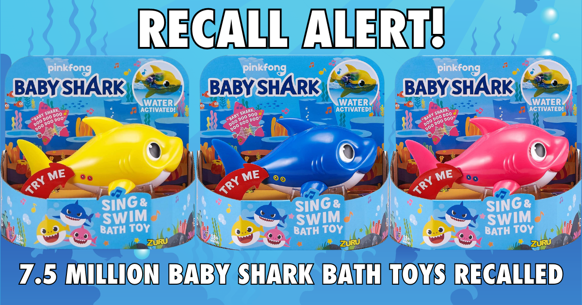 Baby Shark and Mini Baby Shark Bath Toy Products Recall Alert Free Refund