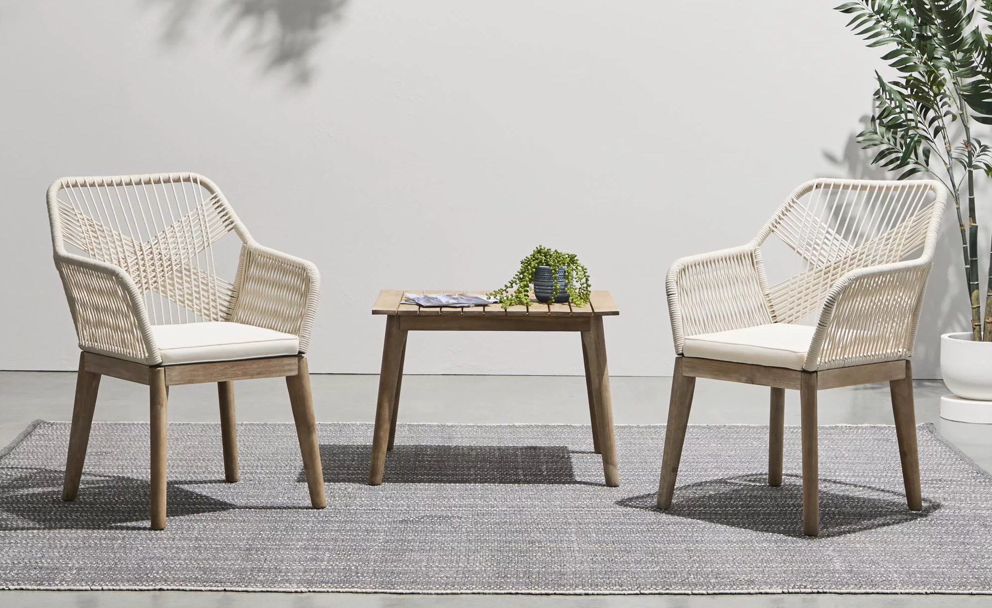 Gap Home Woven Rope Outdoor 3-Piece Conversation Set copy