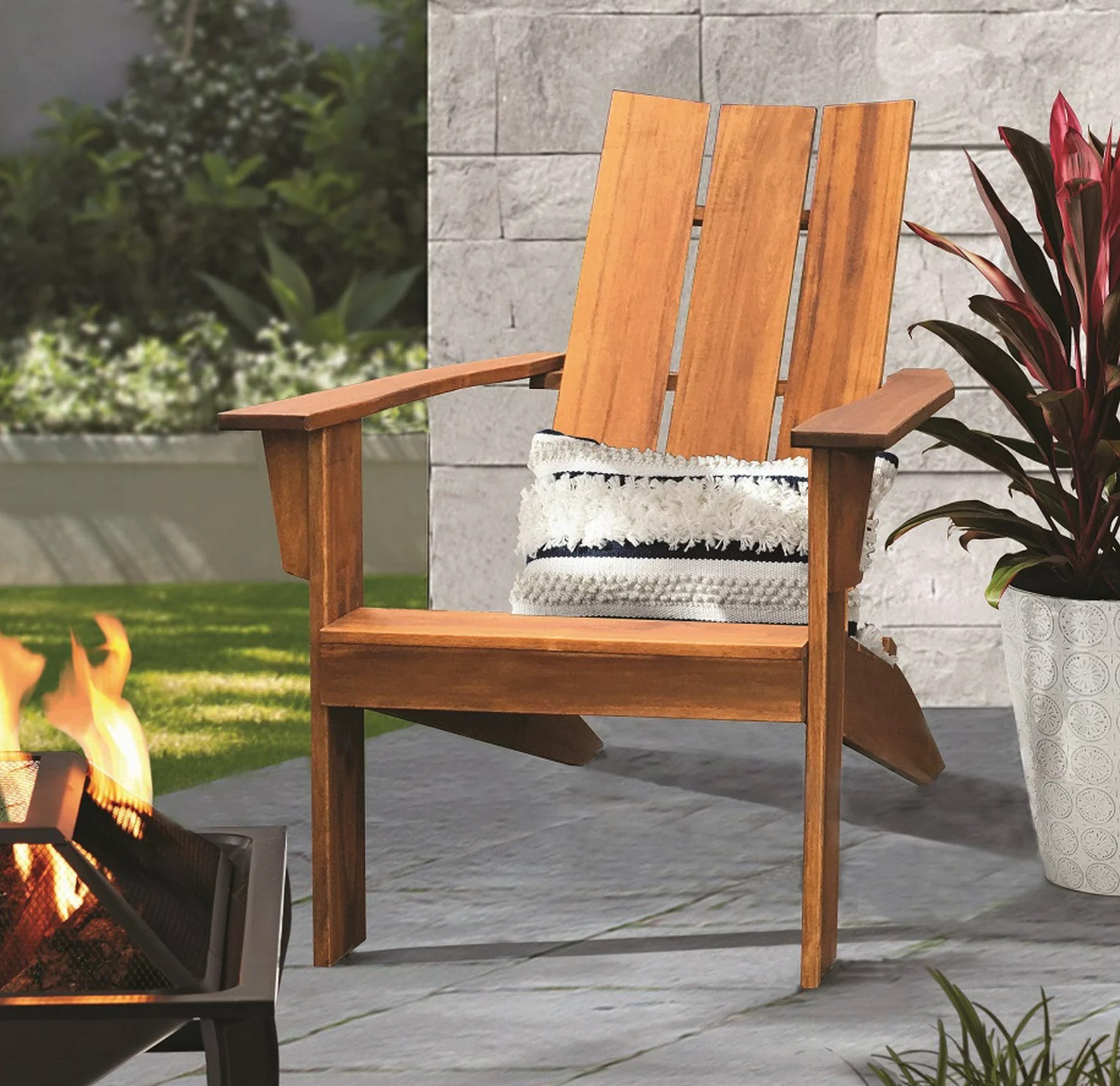 Mainstays Wood Outdoor Modern Adirondack Chair copy
