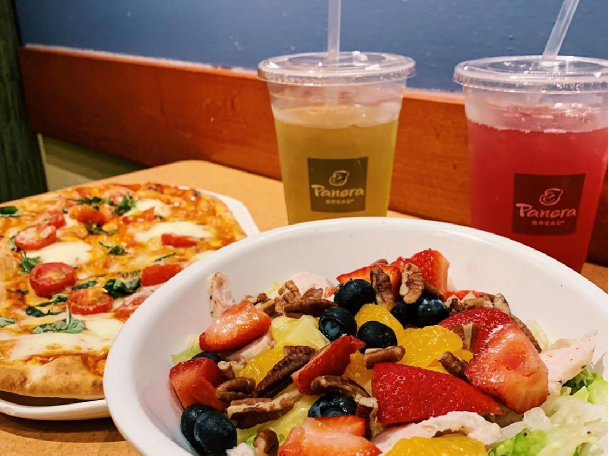 Panera Drink and salad