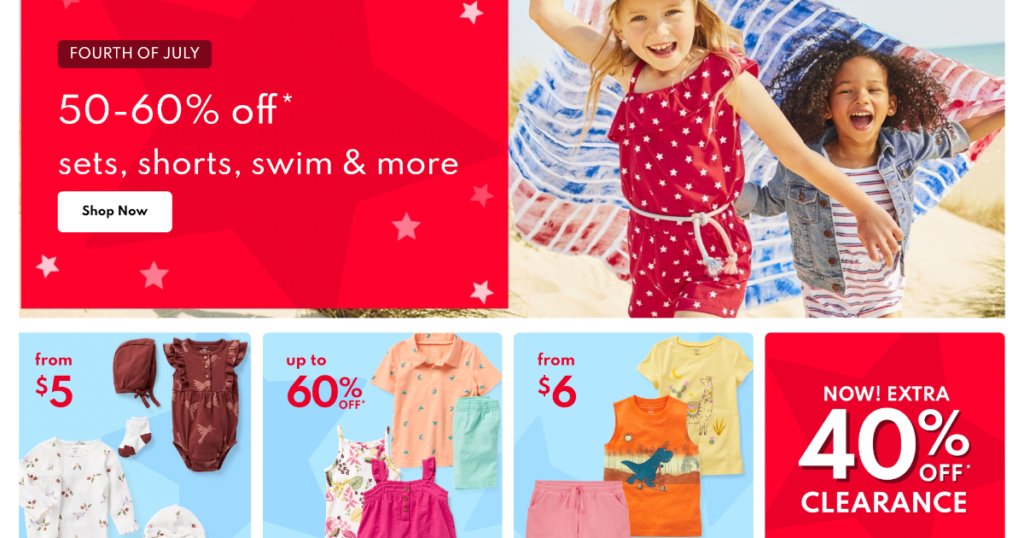 th of july sale carter