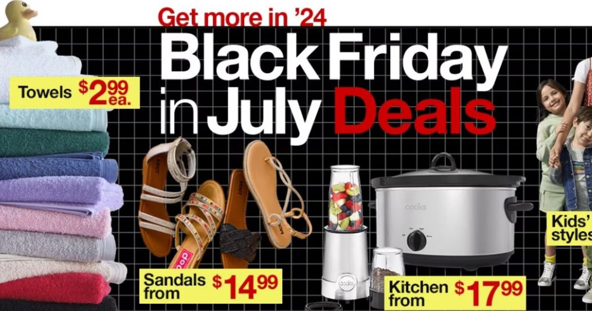 JCP BF in July Black Friday in July at JCPenney with towels, sandals, and appliances