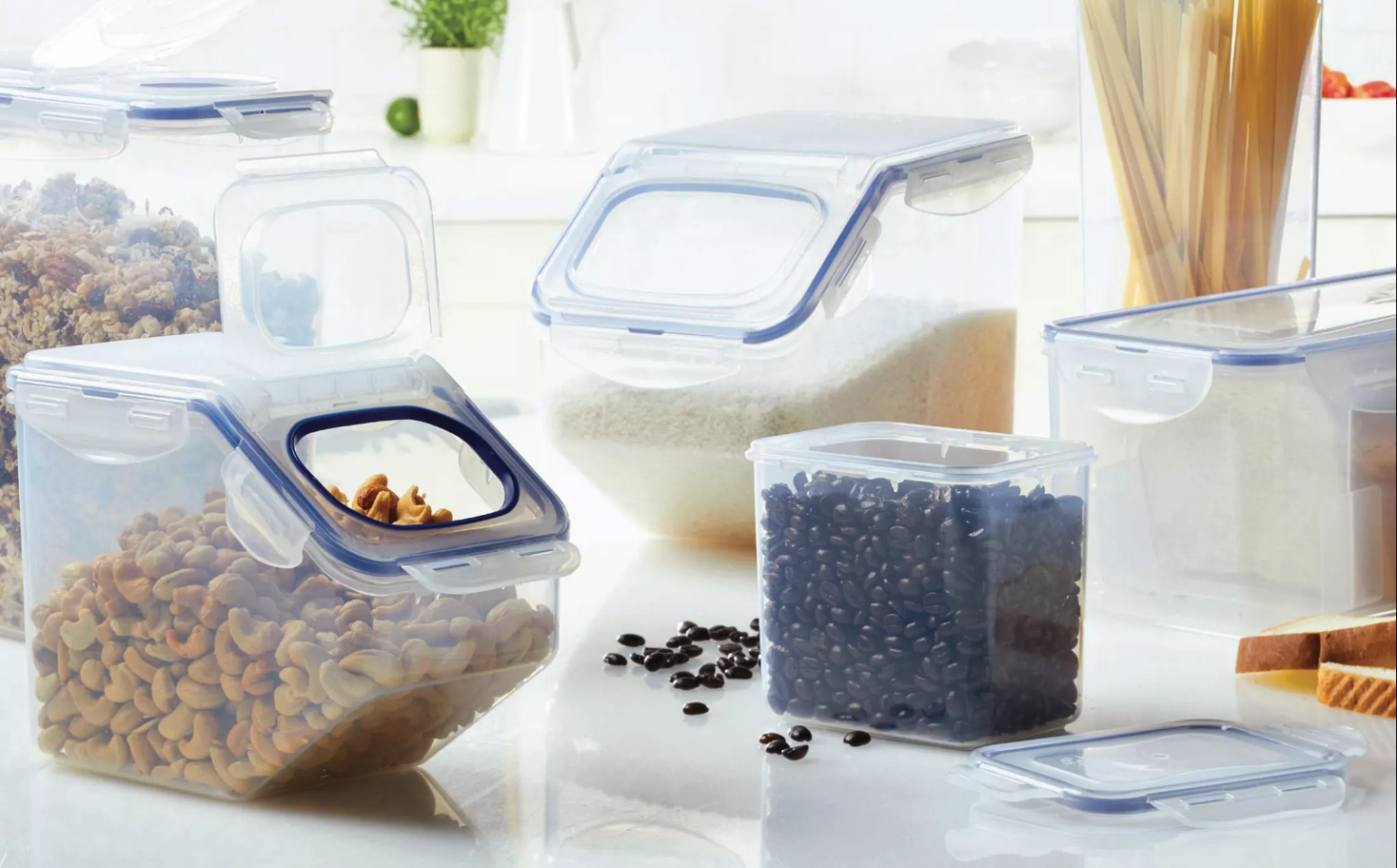 Lock N Lock Easy Essentials Cup Food Storage Container with Flip Lid and Serving Cup