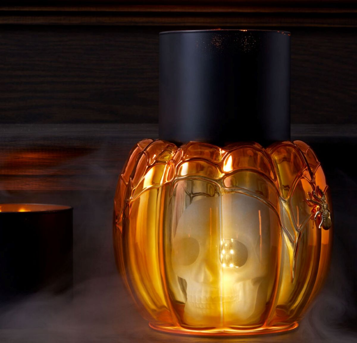 Pumpkin Skull Wick Candle Holder