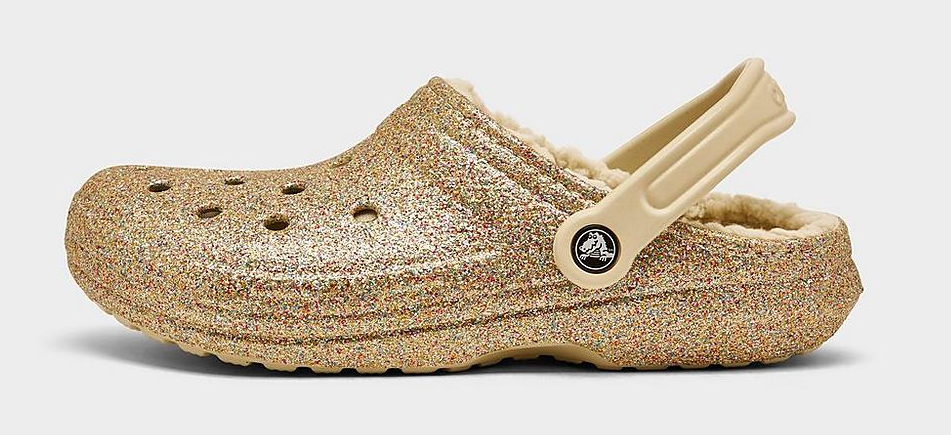 CROCS CLASSIC GLITTER LINED CLOG SHOES