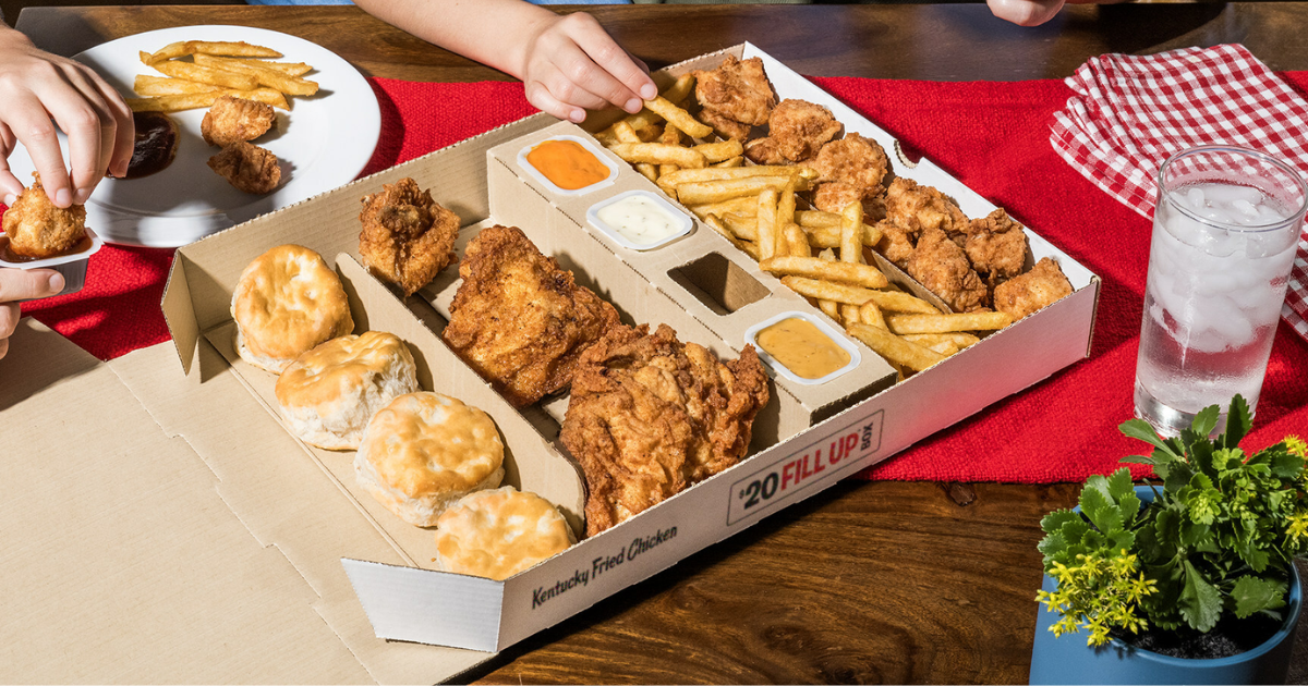 KFCS NEW FILL UP BOX OR PIECE NUGGETS FOR JUST
