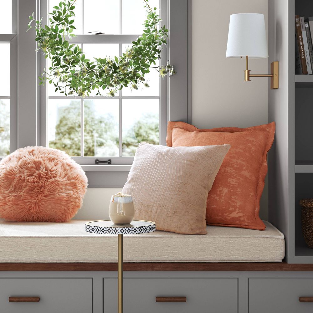 Oversized Velvet Jacquard Square Throw Pillow