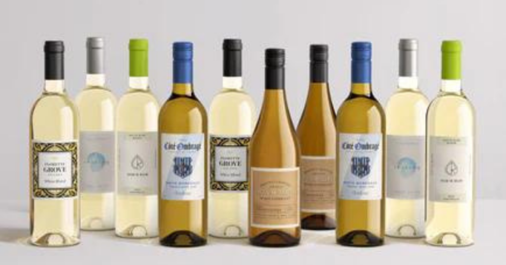 bottles of swirl white wine