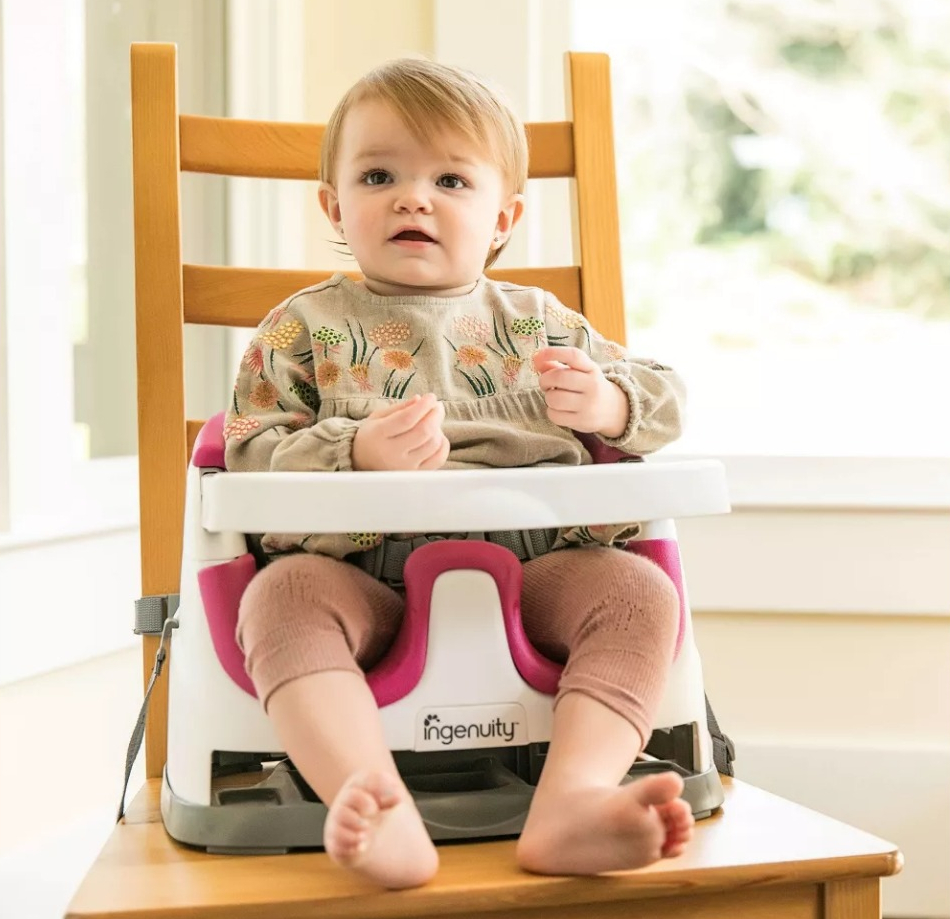 Ingenuity Baby Base in Booster Feeding and Floor Seat with Self Storing Tray